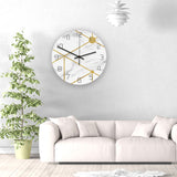 Loskii,CC016,Creative,Marble,Pattern,Clock,Clock,Quartz,Clock,Office,Decorations