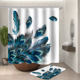 Peacock,Feathers,Waterproof,Bathroom,Shower,Curtain,Toilet,Cover,Floor,Bathroom,Hooks