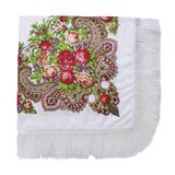 Fringed,Scarf,National,Shawl,Female,Retro,Printed,Flower,Square,Scarf