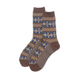 Retro,Ethnic,Diamond,Pattern,Jacquard,Middle,Socks