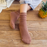 Women,Ladies,Solid,Cotton,Middle,Socks,Casual,Breathable