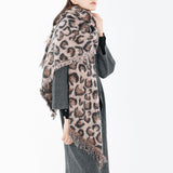 220*56,Women,Winter,Vintage,Acrylic,Leopard,Scarf,Tassel,Shawl