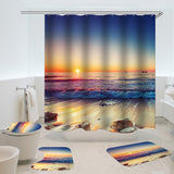 Waterproof,Shower,Curtain,Three,Bathroom,Decor,Ocean,Sunset