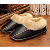 Winter,Fuzzy,Leather,House,Slipper,Fleece,Lined,Cowhells