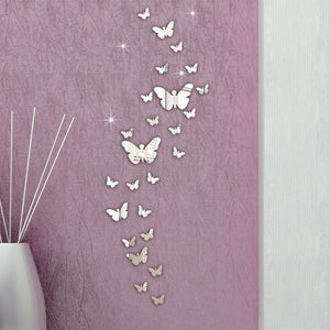 Honana,30PCS,Butterfly,Combination,Mirror,Stickers,Decor,Decoration