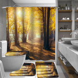 Forest,Printing,Waterproof,Bathroom,Shower,Curtain,Toilet,Cover,Floor,Hooks