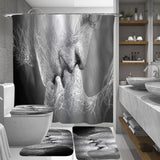 Black,White,Abstract,Curtains,Waterproof,Bathroom,Shower,Curtain,Toilet,Floor