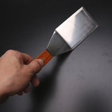 2971.5cm,Stainless,Steel,Spatula,Scrapers,Pancake,Shovel,Turner,Scoop,Wooden,Handle