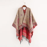 Artificial,Cashmere,130*150CM,Women,Winter,Vintage,Ethnic,Style,Scarf,Shawl,Tassel