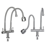 Stainless,Steel,Double,Faucet,Basin,Swivel,Water,Mixer