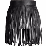 Women,Tassel,Fringed,Belts,Leather,Button,Buckles