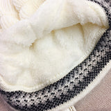 Women,Winter,Cotton,Gloves,Double,Layers,Windproof,Stretchable,Knitted