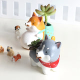 Honana,Creative,Akita,Husky,Dachshund,Flower,Cartoon,Plant,Decoration