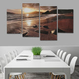 Sunset,Beach,Canvas,Painting,Decorative,Landscape,Print,Pictures,Frameless,Hanging,Decorations,Office