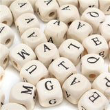 100Pcs,Natural,Mixed,Wooden,Alphabet,Letter,Craft,Charms,Beads