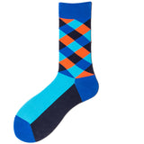 British,Style,Color,Large,Rhombic,Lattice,Socks,Cotton,Socks