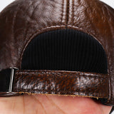 Genuine,Leather,Round,Casual,Adjustable,Protection,Large,Baseball