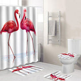 Flamingo,Waterproof,Bathroom,Shower,Curtain,Toilet,Cover,Floor,Bathroom,Hooks