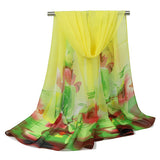 Women,Summer,Chiffon,Scarf,Travel,Flowers,Breathable,Shawl