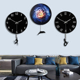 Modern,Acrylic,Round,Swing,Clock,Living,Watch,Decor