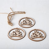 Loskii,JM01514,European,Hollow,Christmas,Snowflakes,Wooden,Pendants,Ornaments,Halloween,Ornament,Party,Decorations