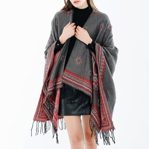 Artificial,Cashmere,130*150CM,Women,Winter,Vintage,Ethnic,Style,Scarf,Shawl,Tassel