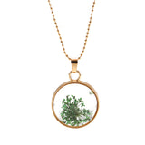 Necklace,Plant,Specimen,Circular,Glass,Picture,Frames,Dried,Flower,Necklace,Decorations