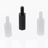 Suleve,M2.5NH1,100Pcs,Nylon,Screw,Black&White,Female,Standoff,Column