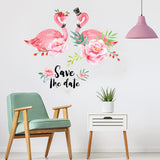 Miico,Creative,Couple,Flamingo,Flower,Removable,Decorative,Decor,Sticker