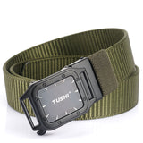 TUSHI,Punch,Automatic,Buckle,Breathable,Nylon,Waist,Belts,Tactical,Leisure,Metal,Press,Buckle,Men's,Waistband