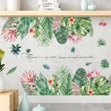 Tropical,Leaves,Plant,Flower,Sticker,Decor,Office,Decal,Mural