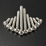 100Pcs,Bolts,Stainless,Steel,Screws,Button,Socket