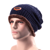 Knitted,Slouch,Beanie,Coral,Fleece,Linen,Double,Layers,Elastic,Mountaineering,Outdooors