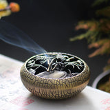 Hollow,Incense,Burner,Alloy,Holder,Elegant,Tibet,Meditation,Temple,Decor