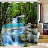 Waterfall,Nature,Scenery,Shower,Curtain,Water,Resistant,Bathroom,Shield