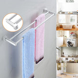 Bathroom,Double,Towel,Holder,Stainless,Steel,Hanger,Mount