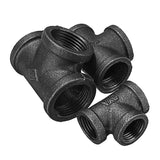 Equal,Malleable,Black,Pipes,Fittings,Female,Connector"