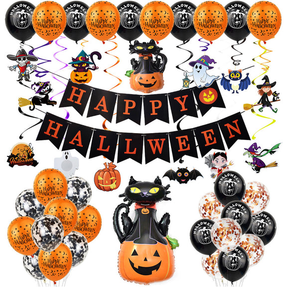 Halloween,Balloon,Letter,Banner,Ballnoon,Decoration