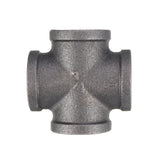 Cross,Fitting,Malleable,Black,Female,Connector"