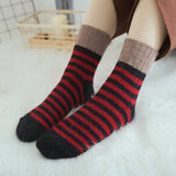 Women,Stripe,Artificial,Rabbit,Thicken,Winter,Socks,Casual,Deodorization