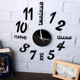 Removable,Number,Mirror,Surface,Clock,Sticker,Modern,Decor