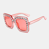 Women,Thick,Frame,Diamond,Decoration,Retro,Fashion,Square,Shape,Protection,Sunglasses