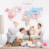 Colored,World,Stickers,Removable,Waterproof,Office,Living,Bedroom,Sticker