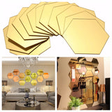 12pcs,Mirror,Hexagon,Vinyl,Removable,Sticker,Decal,Decor