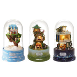 Music,Small,House,Miniature,Rotating,Cover,Gifts