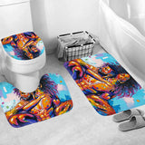 Graffiti,Couple,Bathroom,Waterproof,Shower,Curtain,Toilet,Cover