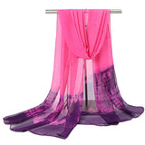 Women,Gradient,Color,Chiffon,Shawl,Spring,Autumn,Travel,Scarf