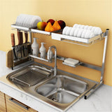 Stainless,Steel,Kitchen,Drying,Drainer,Storage,Shelf,Plate,Holders,Organizer