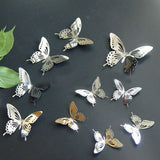 10Pcs,Stainless,Butterfly,Stickers,Silver,Mirror,Decals,Mural,Decorations