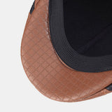 Leather,Outdoor,Casual,Patchwork,Forward,Beret